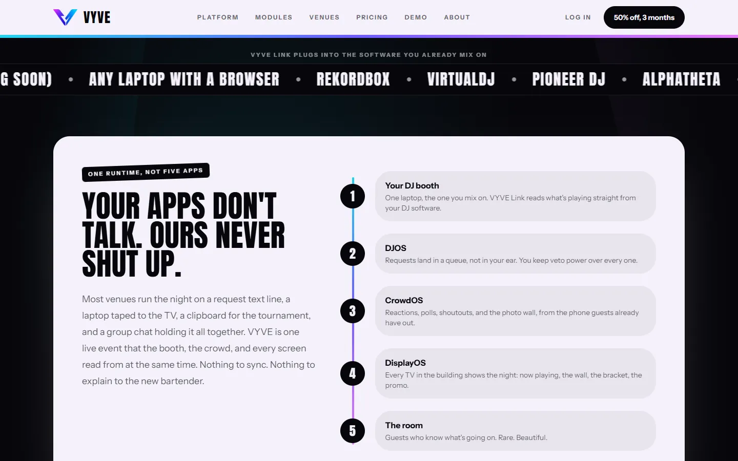 VYVE, further down the page